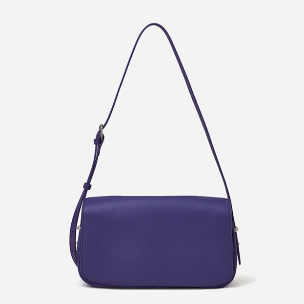 Silky Matte Genuine Leather Envelope Flap Clutch Bag