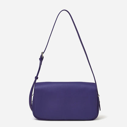 Silky Matte Genuine Leather Envelope Flap Clutch Bag
