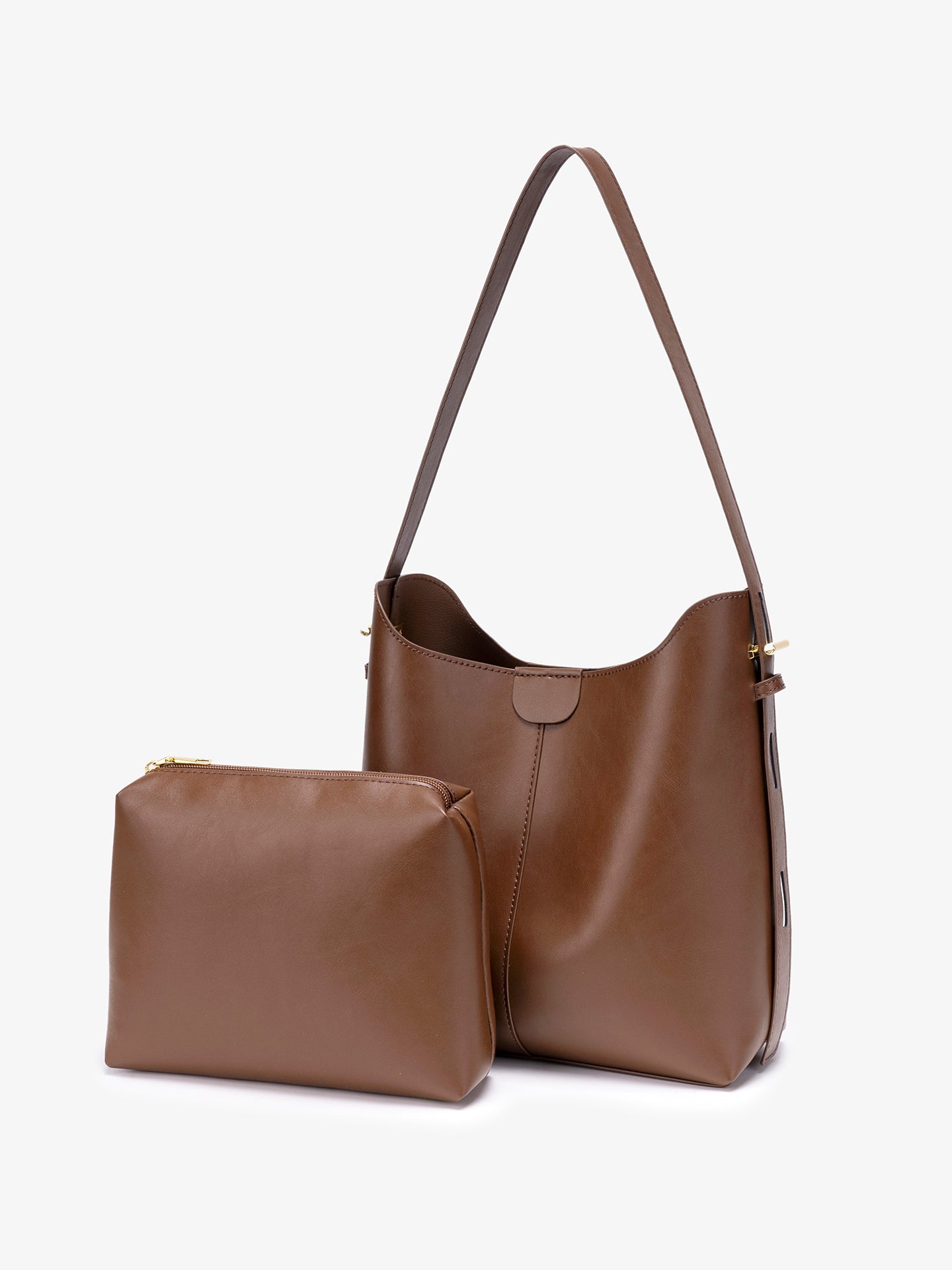 Classic Minimalist Vegan Eco-Leather Hobo Tote Clutch Bag