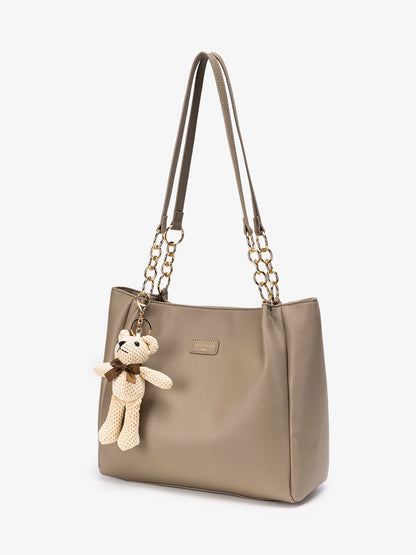 Sophisticated Minimalist Pebbled Vegan Eco-Leather Tote Bag