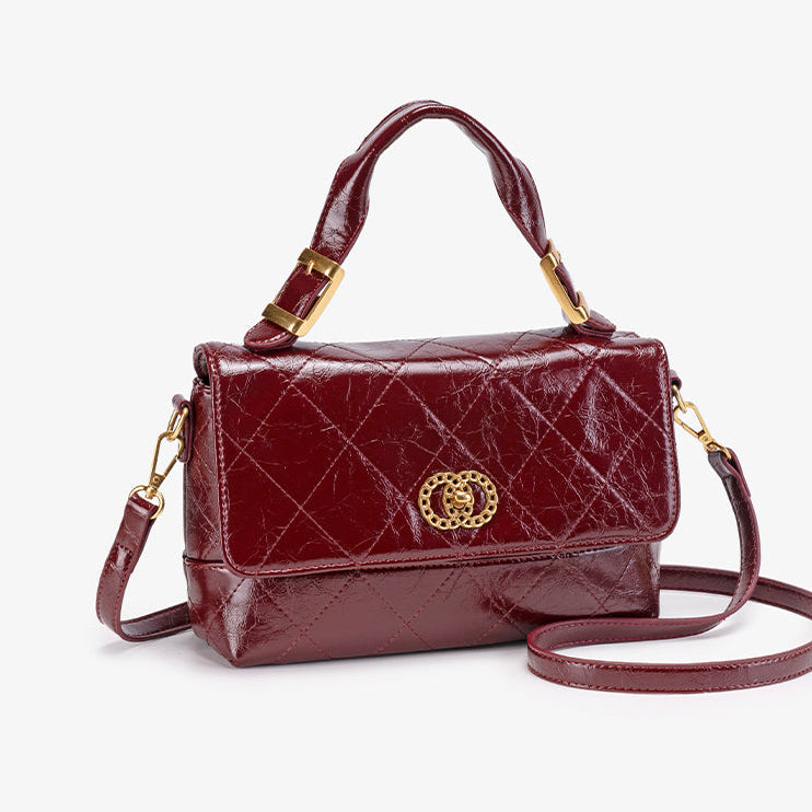 Radiant Quilted Vegan Eco-Leather Satchel Crossbody Bag