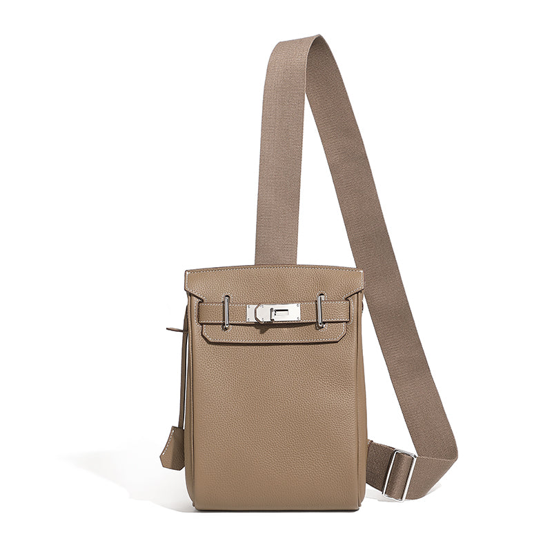 Minimalist Genuine Leather Sling Chest Bag