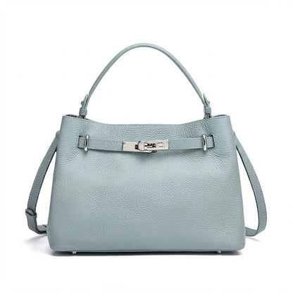 Sleek Genuine Leather Satchel Clutch Bag