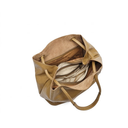 Artisanal Soft Genuine Leather Tote Clutch Bag