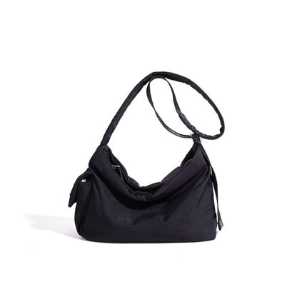 Minimalist Slouchy Nylon Shoulder Clutch Bag