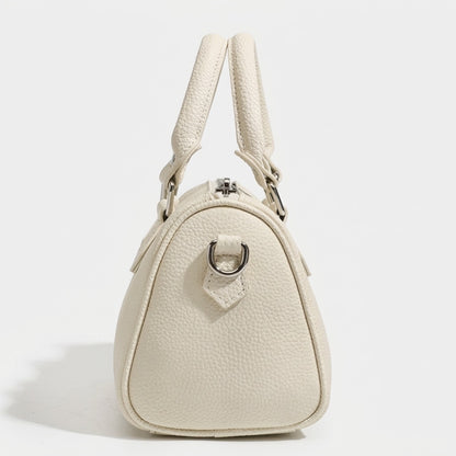 Geantă clutch retro luxoasă din piele autentică granulată, tip Boston