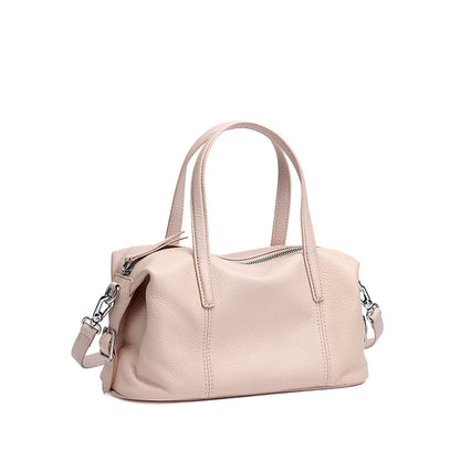 Borsa pochette a cuscino in vera pelle morbida dalla texture martellata