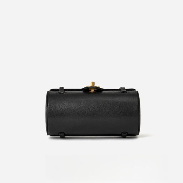 Nostalgic Caviar Genuine Leather Baguette Tube Clutch Bag