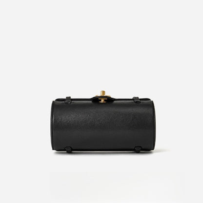 Nostalgic Caviar Genuine Leather Baguette Tube Clutch Bag