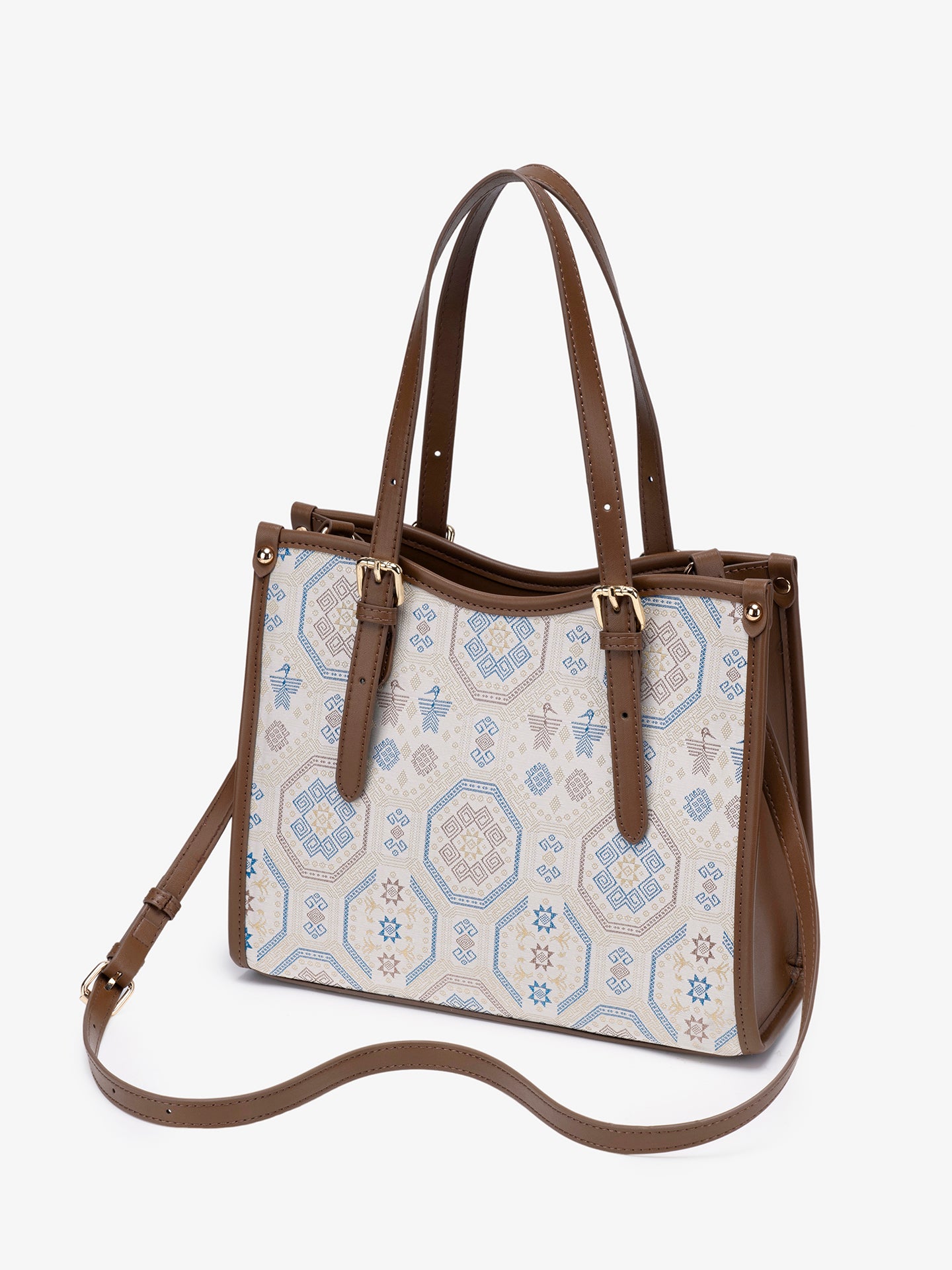 Graceful Geometric Vegan Eco-Leather Tote Clutch Bag