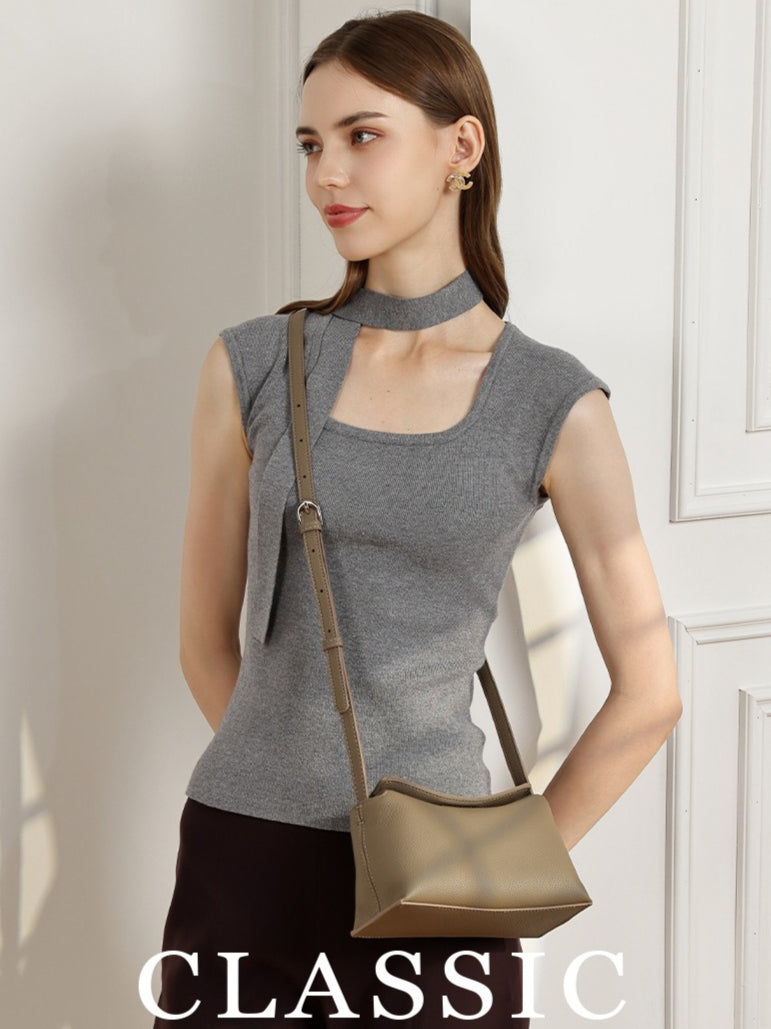 The Artisan Niche Genuine Leather Crossbody Bag with Hidden Magnetic Clasp