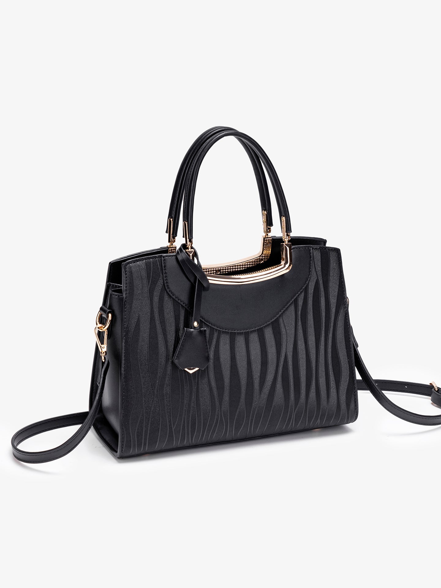 Vivid Wave Texture Vegan Eco-Leather Clutch Bag