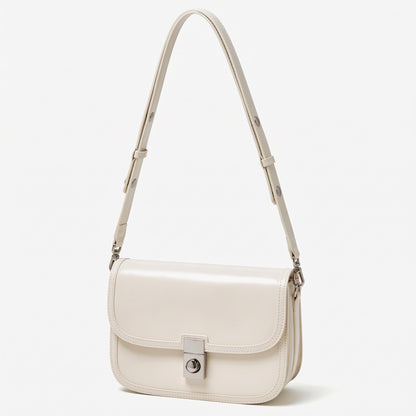 Borsa vintage a spalla e messenger in vera pelle liscia di vacchetta
