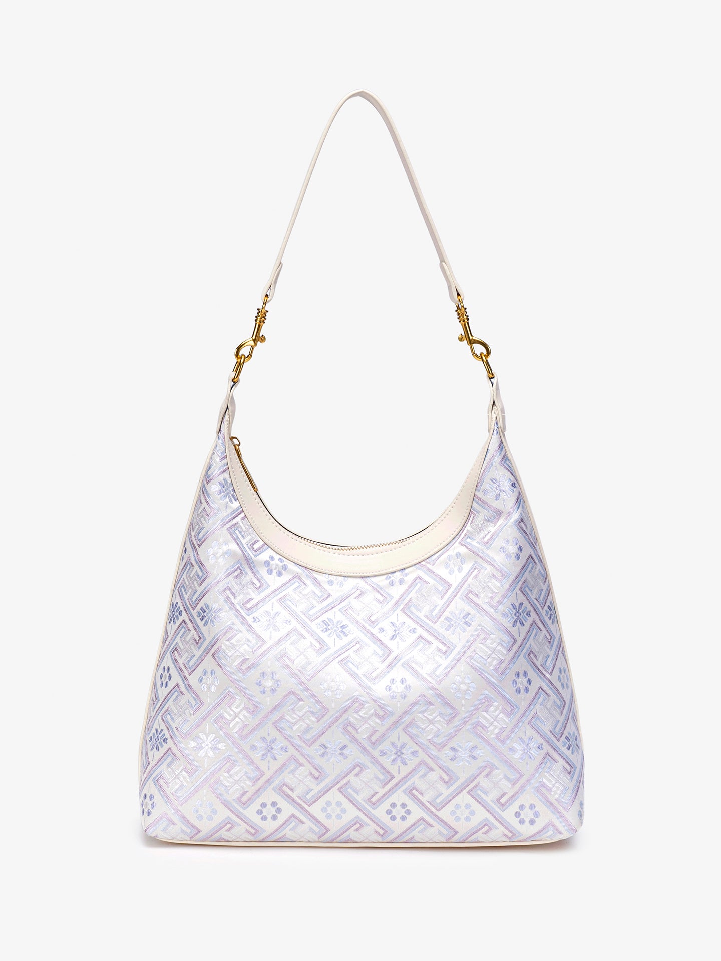 Elegant Brocade Pattern Vegan Eco-Leather Hobo Shoulder Bag