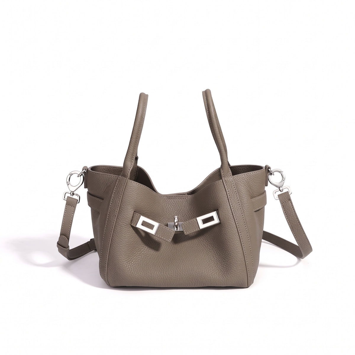 Geantă clutch mini tip găleată, casual, din piele naturală