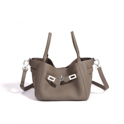 Geantă clutch mini tip găleată, casual, din piele naturală