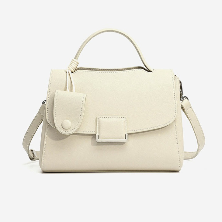 Chic Genuine Leather Square Flap Clutch Bag