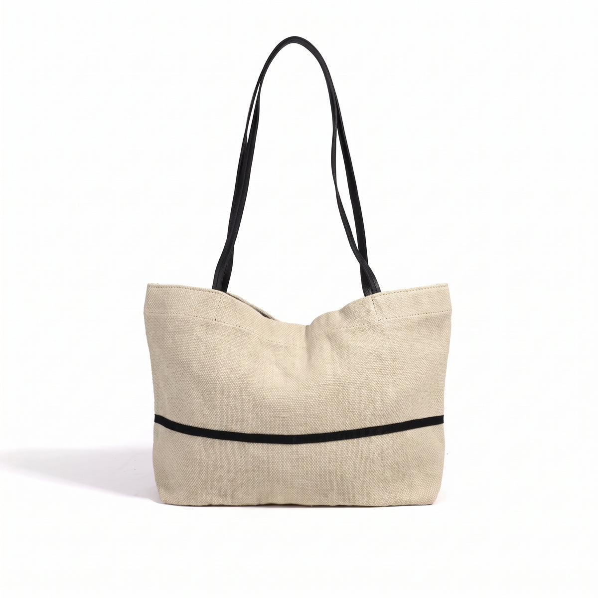 Geantă clutch tote minimalistă din in, cu design lejer