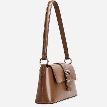 Retro Genuine Leather Baguette Clutch Bag