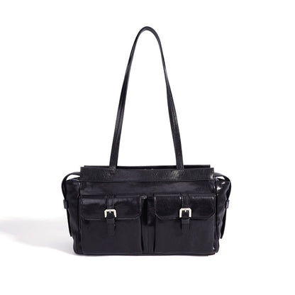 Vintage Genuine Leather Cargo Satchel Clutch Bag