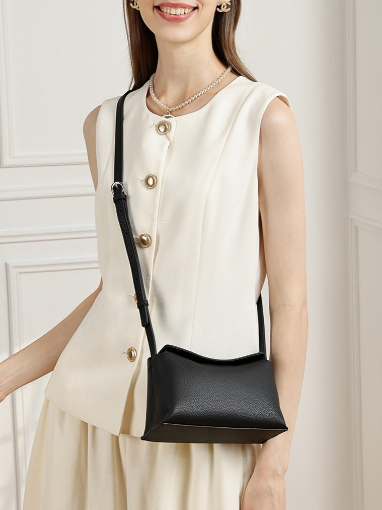 The Artisan Niche Genuine Leather Crossbody Bag with Hidden Magnetic Clasp
