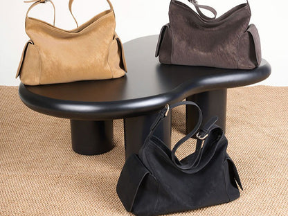 アーバン ノマド 本革バッグ | 大きめ スラウチ ショルダーバッグ サイドポケット付き