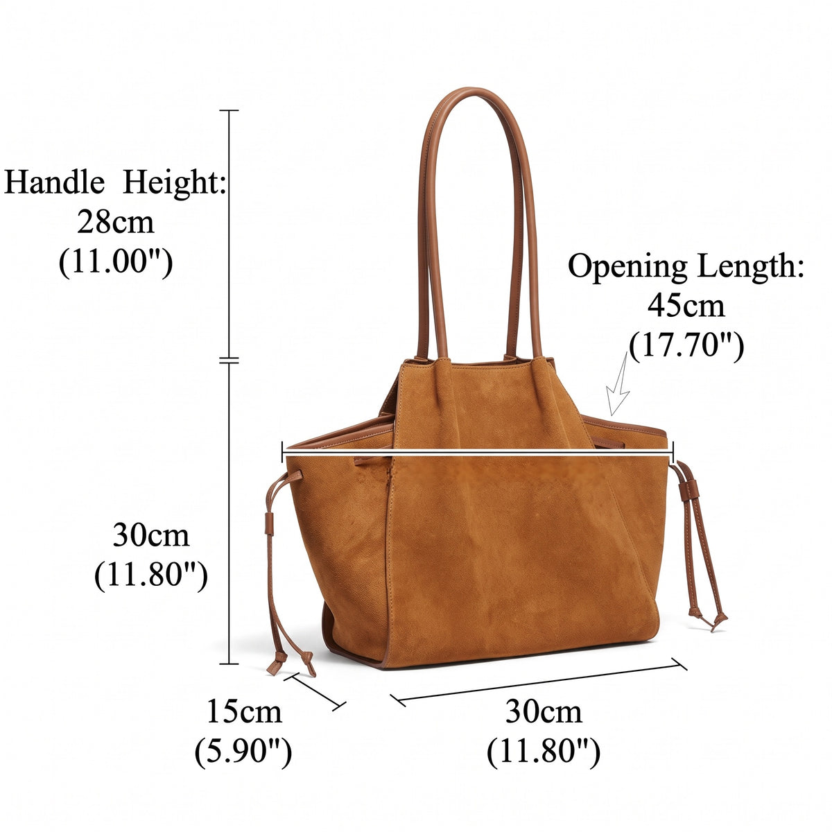 Vintage Slouchy Suede Genuine Leather Tote Clutch Bag