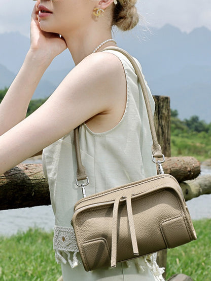 Chic Genuine Leather Boston Clutch Bag