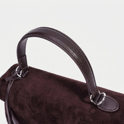 Retro Suede Genuine Leather Kelly Clutch Bag