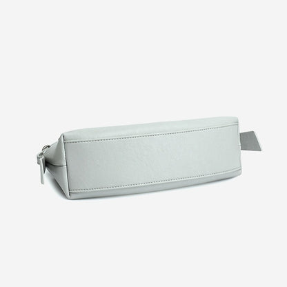 Elegant Genuine Leather Crescent Clutch Bag