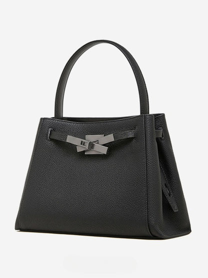 Sophisticated Kelly Genuine Leather Large Capacity Versatile Bucket Tote Bag
