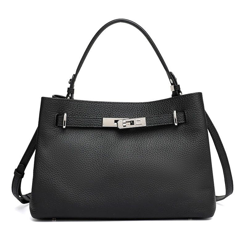 Sleek Genuine Leather Satchel Clutch Bag