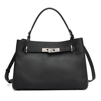 Sleek Genuine Leather Satchel Clutch Bag