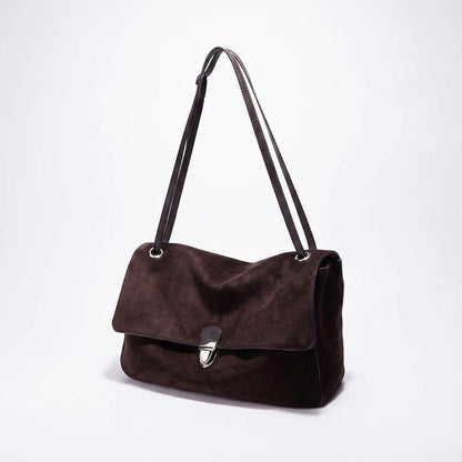Borsa pochette vintage di lusso in vera pelle scamosciata