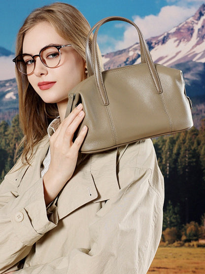Supple Pebbled Texture Genuine Leather Pillow Clutch Bag