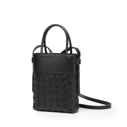 Mini borsa clutch artigianale intrecciata in vera pelle di agnello