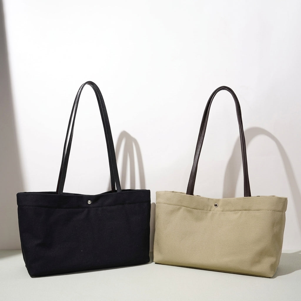 Lässige Tote-Clutch aus Leinen-Canvas