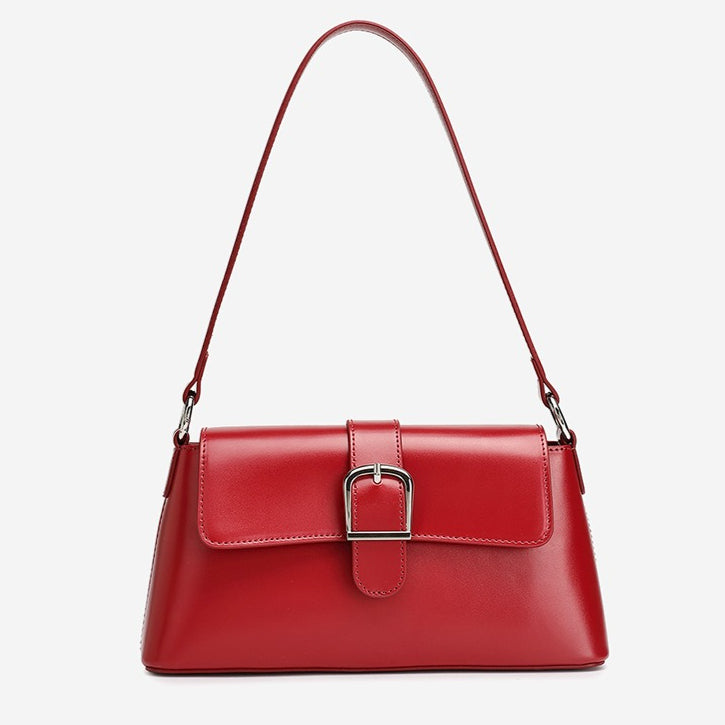 Retro Genuine Leather Baguette Clutch Bag