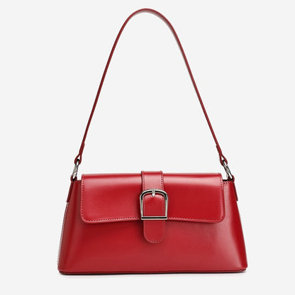 Retro Genuine Leather Baguette Clutch Bag