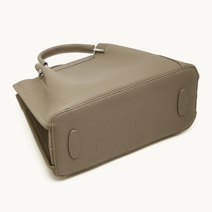 Women's Executive Trapezoid Genuine Leather Tote Bag