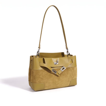 Geantă clutch lejeră din piele întoarsă naturală