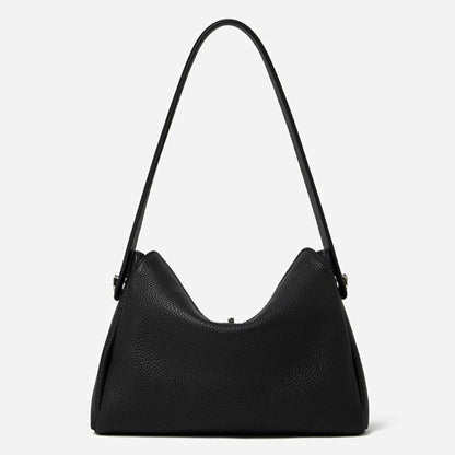 Nonchalant Lychee-Grain Genuine Leather Crossbody Hobo Bag