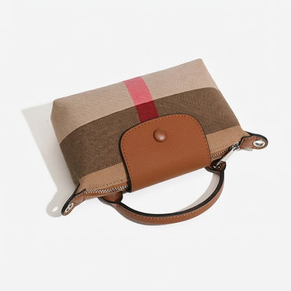 Pochette classica a tracolla in tela intrecciata a quadri britannici