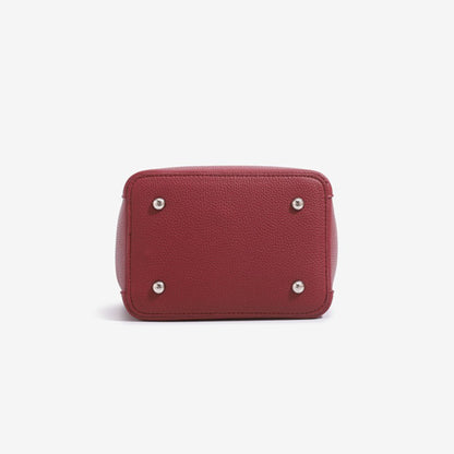 Minimalist Vegan Eco-Leather Mini Bucket Clutch Bag with Lovely Dog Charm