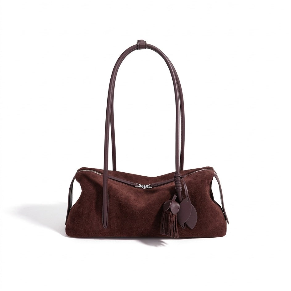 Schicke matte Baguette-Clutch aus echtem Leder