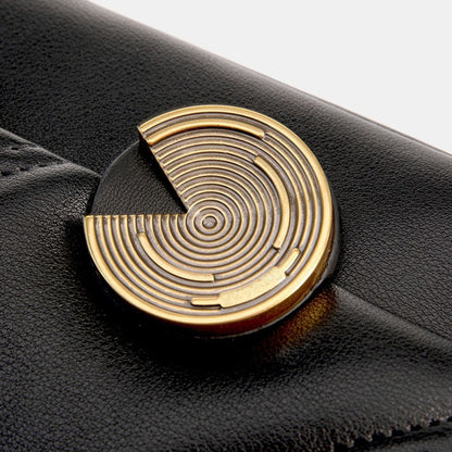 Spiral Turn-Lock Genuine Leather Quilted Crossbody Bag