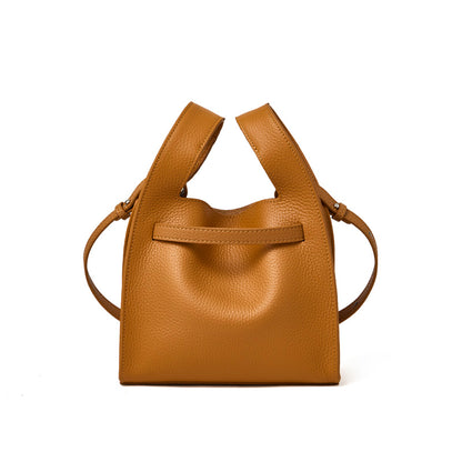 Borsa classica a secchiello chic in vera pelle per tutti i giorni, a tracolla