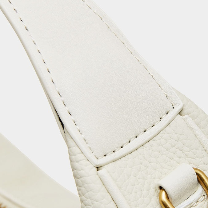 Modern Half-Moon Genuine Leather Bag - Versatile 2-Way Carry Pebbled Hobo