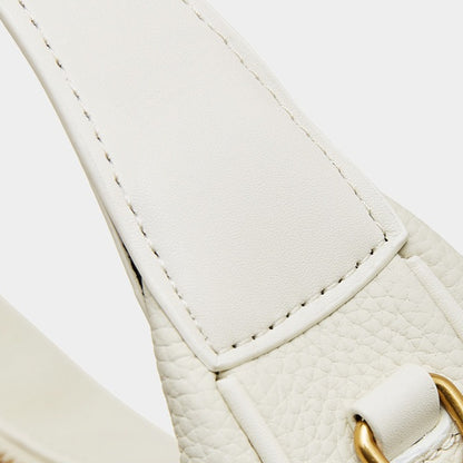 Modern Half-Moon Genuine Leather Bag - Versatile 2-Way Carry Pebbled Hobo