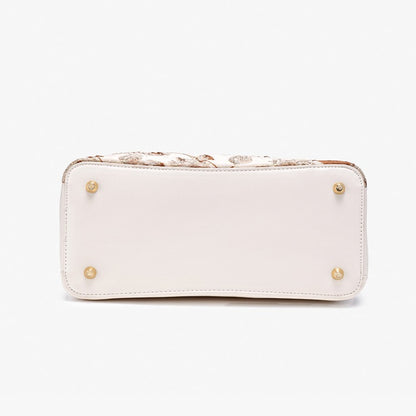Muted Luxe Floral Jacquard Vegan Eco-Leather Clutch Bag with Silk Scarf Charm